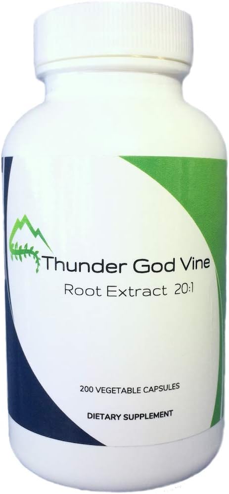 Thunder God Vine Root Extract ← Tripterygium wilfordii tención 20:1 Concentration  200 x 100mg Vegan Capsules ← Made in USA