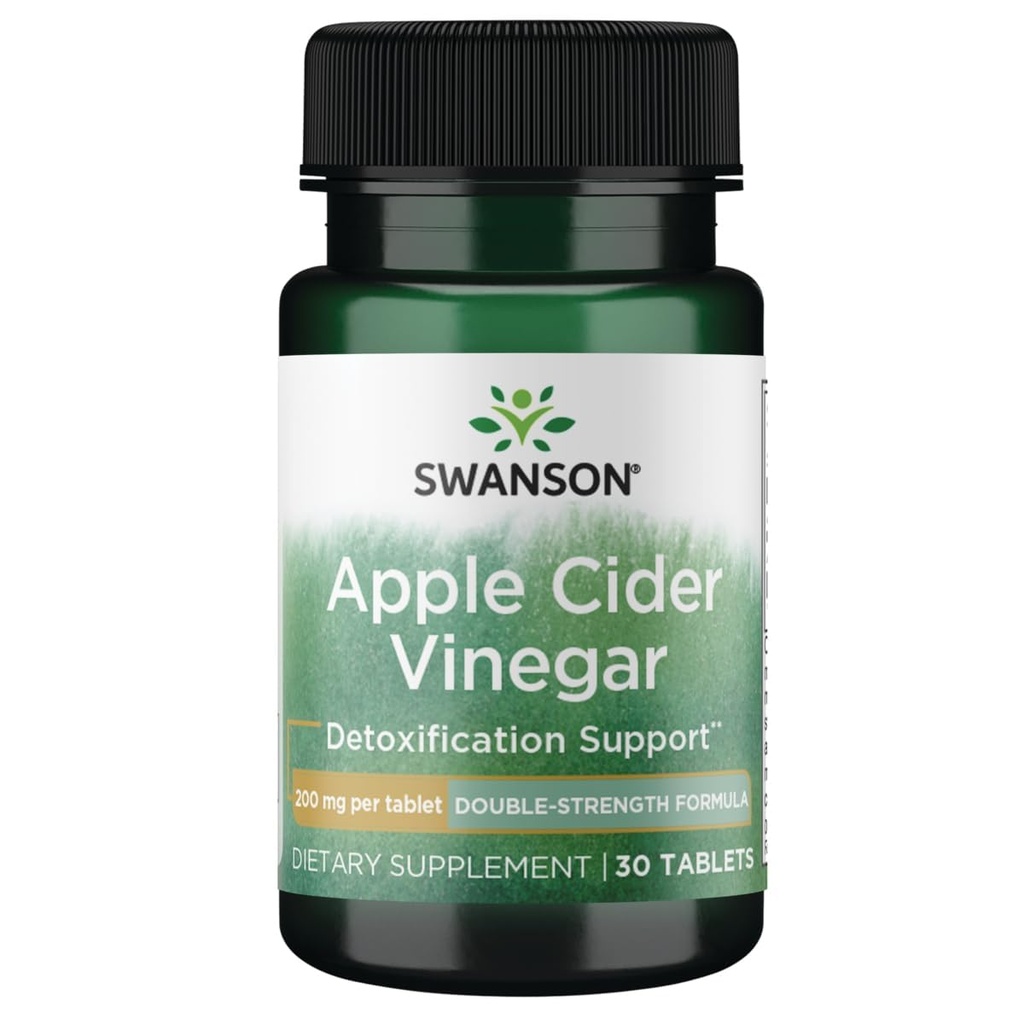 Swanson Double-Strength Apple Cider Vinegar 200 Milligrams 30 Tabs