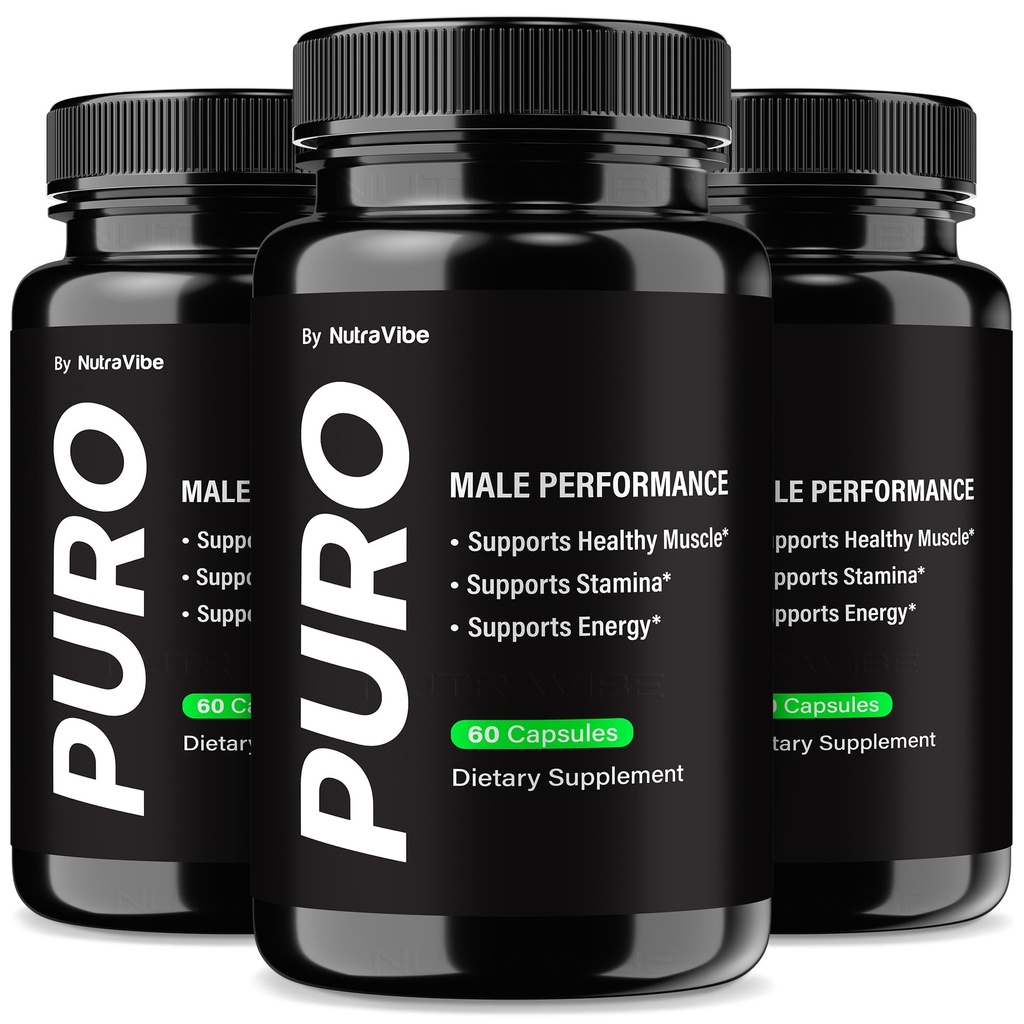 (3 Pack) Puro Capsules – Natural Testo Support with Premium Formula for Lasting Energy, Stamina & Performance | Poro Easy-to-Take Daily Pills, Official (180 Capsules)