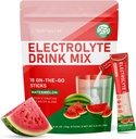 Electrolytes Powder Packets - Sugar Free, Naturalmente Flavored, 10 Electrolyte & Vitaminas Electrolyte Drink Mix - Watermelon Flavors, Keto Friendly, Vegan, Non- GMO, 18 Packets