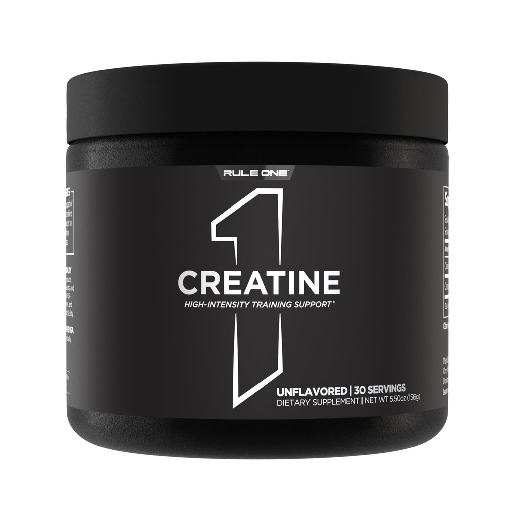 Rule 1 Proteins Creatine Powder, Unflavored, 30 Servings | Pure Micronized Creatine Monohydrate for High-Intensity Exercise and Lean Body Mass Support, Flavored and Unflavored
