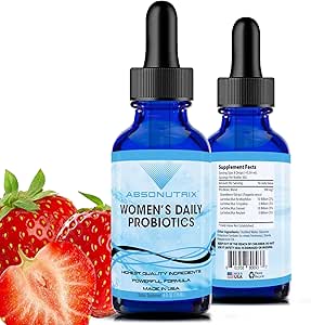 Absonutrix Women’s Daily Probiotics 390 mg, 4 Oz Liquid, 302 Servings, Made in USA, Quick Absorption, Quality Potent Ingredients, Non-GMO, GMP Certified Facility, Cruelty-Free Products
