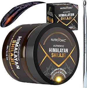 NutroTonic® Authentic Himalayan Shilajit Resin for Men &amp; Women - Gold Grade 86% Fulvic Acid - Wild Crafted +17000 FT – 40x Nano Filtrado & Sun Dried - 3rd Party Lab Tested - 5g Jar