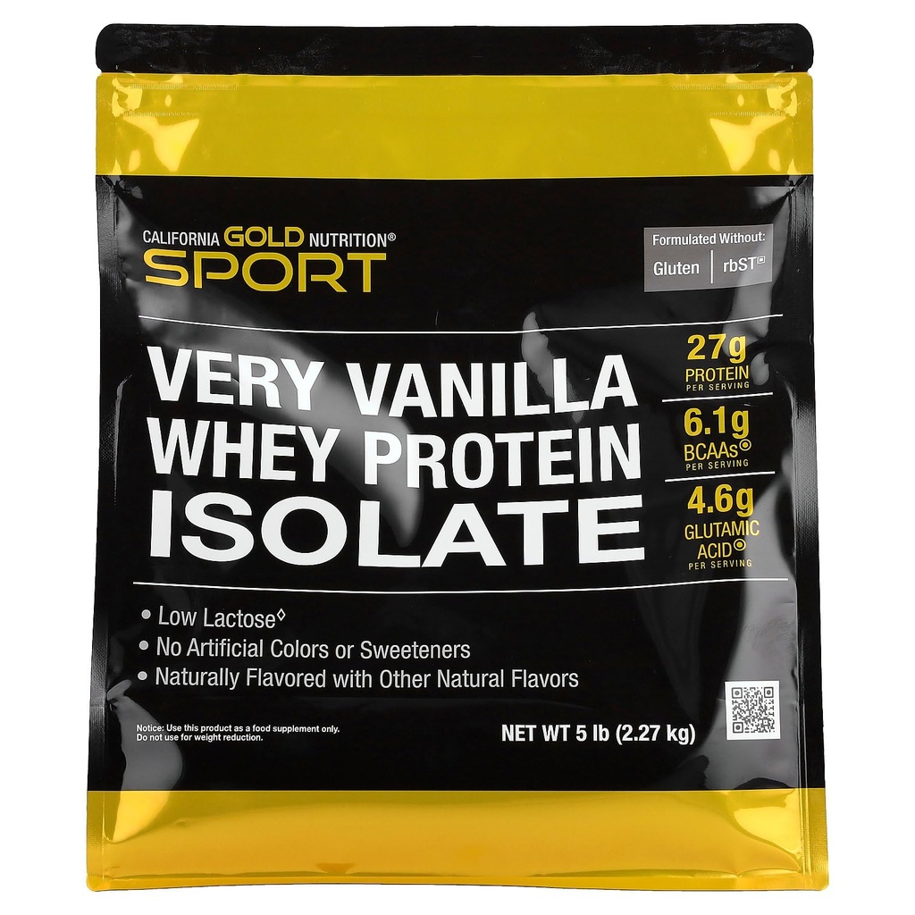 California Gold Nutrition Whey Protein Isolate, Very Vanilla, 5 lb (2.27 kg)