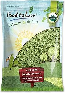Alimentos para Vivir Pólvora de Trigo Orgánico, 4 Libras - No GMO, Whole-Leaf, Raw, No-Irradiated, Pura, Superalimentos Vegan, Bulk, Grande para Juice, Rico en Fiber, Chlorophyll, Ácidos Gordos y Minerales