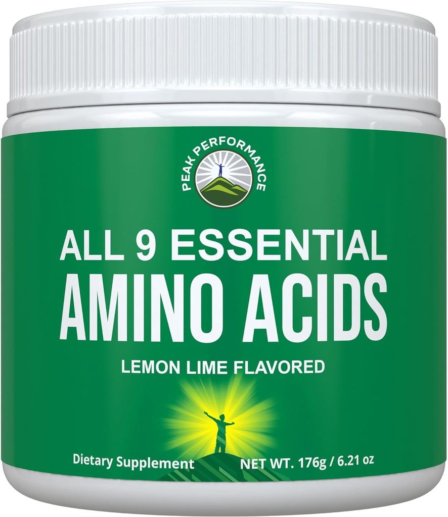 Todos 9 ácidos esenciales Polvo con 26 estudios clínicos. EAAs 32X Efectiva vs BCAA / BCAAS Aminos de cadena ramificados. Pre o Post Workout EAA Suplemento de Energía y Crecimiento Musculo. Lime de limón
