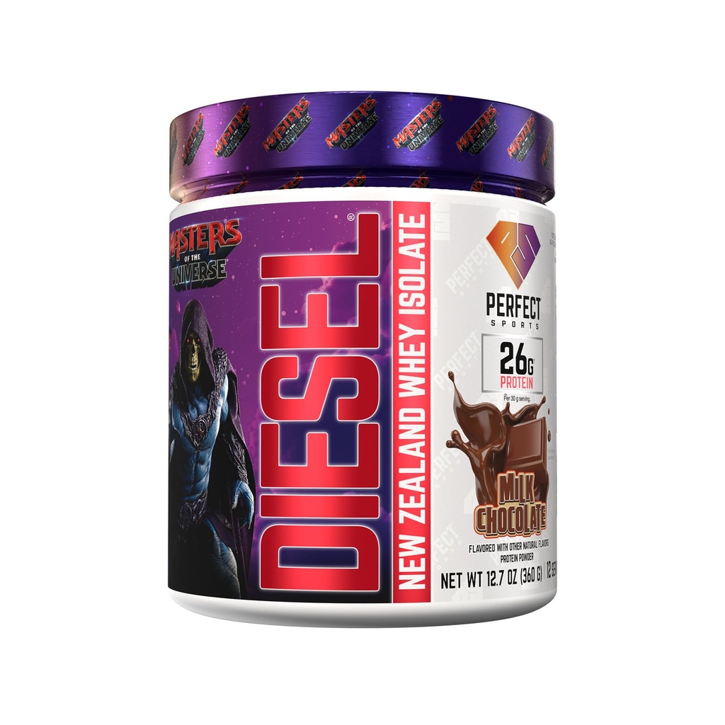 PERFECT SPORTS Masters of the Universe | Skeletor | Limited Edition Diesel New Zealand Whey Isolate Protein Powder | 26g Grass Fed Protein, | 360g (Milk Chocolate)
