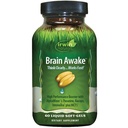 Irwin Naturals Brain Awake Enhanced Mental Performance, Increased Focus, Boost Clarity & Concentration - Powerful Nootropic Booster with L-Theanine, Bacopa, MCT's & InnovaTea - 60 Liquid Softgels