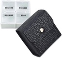 VOFOON Pequeño Organizador de Píldoras, Caja de Píldora de Píldoras para Purse, Contenedor de Píldora de Bolsillos, 4 veces al día Medicina diaria Portable Caso de vitaminas, Caja de suplemento de aceite de pescado (4 Compartimientos, 4X-SU)