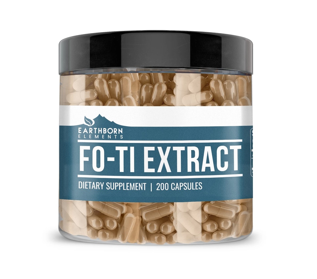 Elementos terrestres Fo-Ti Extracto 200 Capsules, Puro ' Undiluted, No Additives