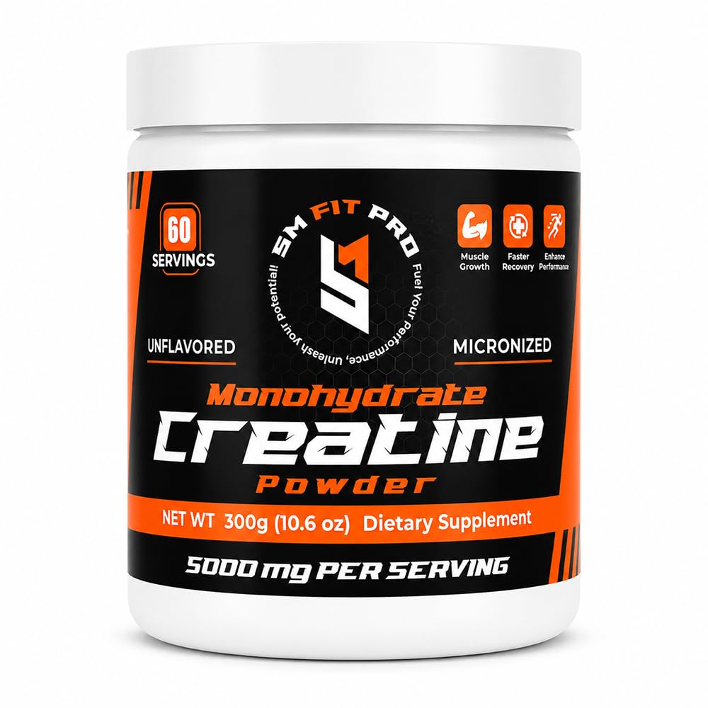 Micronized Creatine Monohydrate Powder, Unflavored, 5000 mg per Serving, 60 Servings, 10.6 oz, Dairy Free, GMO Free, Gluten Free, Soy Free, Lab Tested, GMP Certified