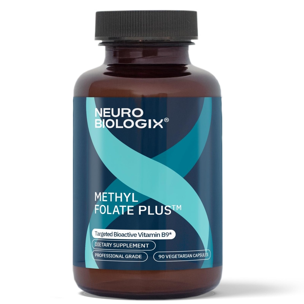 Metil Folate Plus - Advanced Blend of L-5-Methylfolate, Folinic Acid &amp; B Vitaminas para el soporte de la metilación - Methylfolate Suplemento para la función neurológica &amp; inmunológica