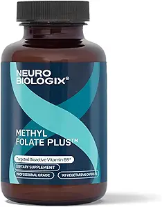 Metil Folate Plus - Advanced Blend of L-5-Methylfolate, Folinic Acid &amp; B Vitaminas para el soporte de la metilación - Methylfolate Suplemento para la función neurológica &amp; inmunológica