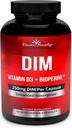 DIM Suplemento 250mg con vitamina D3 Plus BioPerine - Diindolylmetano Menopause &amp; Estrógeno Apoyo, Equilibrio hormonal para Mujeres y Hombres - 90 cápsulas vegetarianas