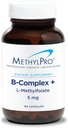 MetilPro B-Complex + L-Methylfolate 5 mg - Complejo de vitamina B metilada para mujeres y hombres, Soporte de energía celular con folato, niacina y biotina, Suplemento VIT B - 90 cápsulas veganas