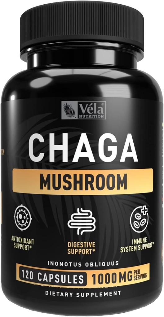 Chaga Mushroom Suplemento Mushroom Capsule tención 1500 mg por Servir Silencio 120 Capsules (Chaga Mushroom (120 Conde))