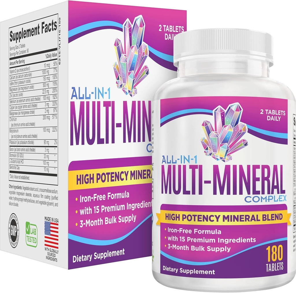All-in-1 Multimineral Supplement Blend (Iron Free Formula) Multiminerals  Trace Minerals ← High-Potency Multi Mineral Supplements