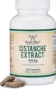 Cistanche Tubulosa Extracto 500mg Por Serving (120 Capsules) Cistanche Testosterone Suplemento para Hombres (Standardized to Contain Echinacosides and Acteosides) por Madera Doble