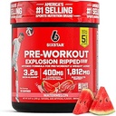 Explosión pre-operatoria de seis estrellas, sandía (30 servidumbres) - Preworkout Energy Powder Suplemento para hombres y mujeres - Pre Workout Drink Mix with Creatine & Beta Alanine - Sports Nutrition Products