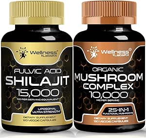 WELLNESS LABSRX Shilajit Capsules | Organic Mushroom Capsules