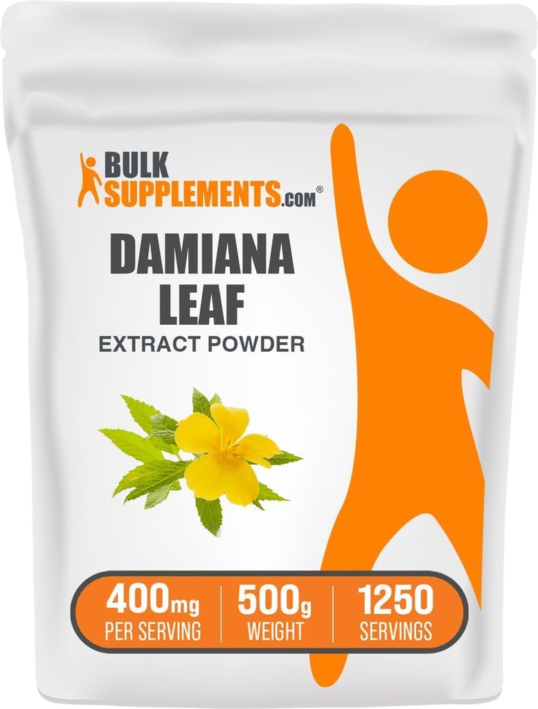 BulkSupplements.com Extract Powder Damiana - Suplemento Damiana, Suplemento Herbal - Vegan & Gluten Gratis, 400mg por Serving, 500g (1.1 lbs) (Pack of 1)