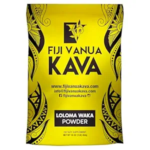 Fiyi Vanua Kava Premium Loloma Waka Kava Root Powder, Made From Noble Root Powder with Sun-dried Lateral Roots, Medium Grind for Easy Prep, Kava for Smooth & Delicious Taste, 1 lb