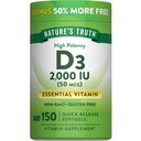 Nature's Truth Vitamin D3 2000 IU Softgels for Adults | 150 Count | High Potency | Non-GMO and Gluten Free Supplement
