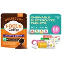 Venture Pal Mushroom Coffee & Electrolyte Tablets Bundle: 12 in 1 Coffee with Ashwagandha for Focus & Immunity + Sugar-Free Chewable Electrolyte Tablets for Rapid Hydration - 40 Servings & 80 Count