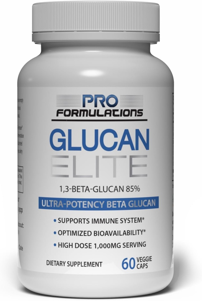 Pro Formulations MD Glucan Elite - Beta 1-3D Glucan - 60 vcaps - Ultra-Potency Beta Glucan - La biodisponibilidad más alta con BGF-Immune - Immune System Support