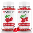 PUREFINITY Tart Cherry Gummies – Uric Acid Flush for Joint Relief & Recovery, Raw Juice Extract Antioxidant – Non-GMO, Gluten Free, Vegan, 60 Count (Pack of 2)