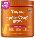 Zesty Paws Omega 3 Fish Oil for Dogs - Zesty Paw Dog Vitaminas y Suplementos para Hip, Joint & Skin, Bacon (90 Chews)