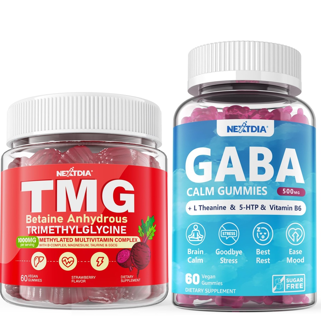 Nextdia GABA, TMG Supplements Gummies, 3Pack