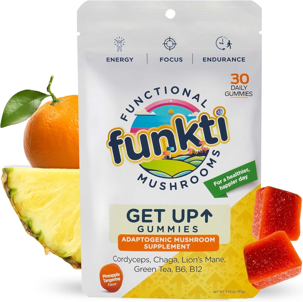 Foco Gummies de baño para adultos, Mushrooms Suplemento con Cordyceps, Lion’s Mane, Chaga, B6, B12, Green Tea - Subir Gummies, One Por Day - Max Strength