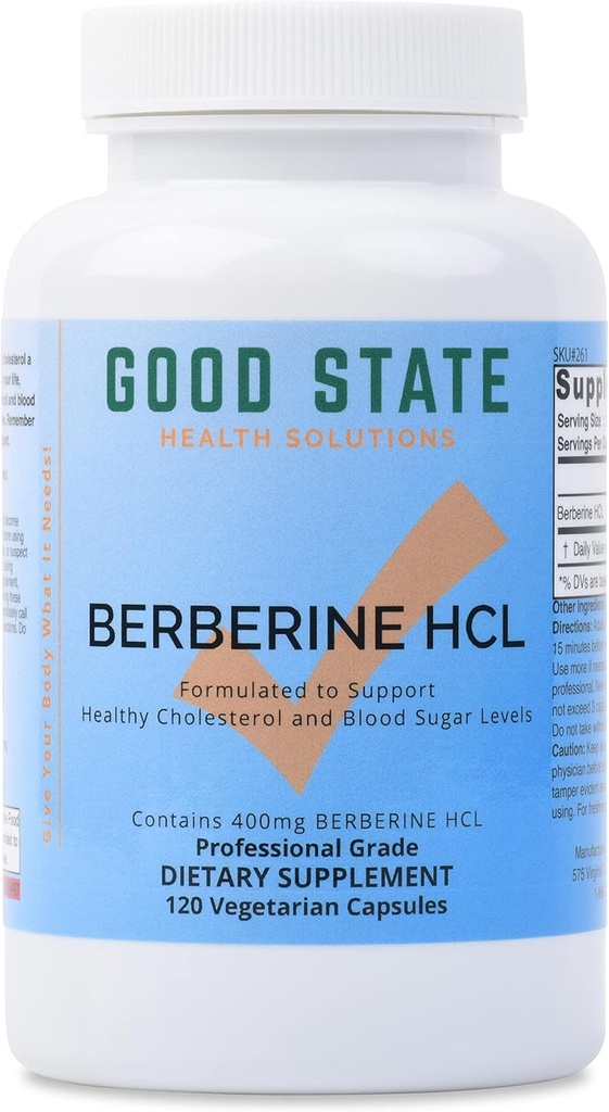 Good State Berberine HCL 400mg, 120 cápsulas vegetarianas
