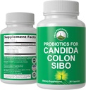 Probióticos para Candida, Colon Cleanse, IBS y SIBO Support. Doctor recomendado Propietario Microbiome Reset Probiótico Suplemento. Tratamiento de la salud y el hacinamiento de Gut Capsules para Hombres