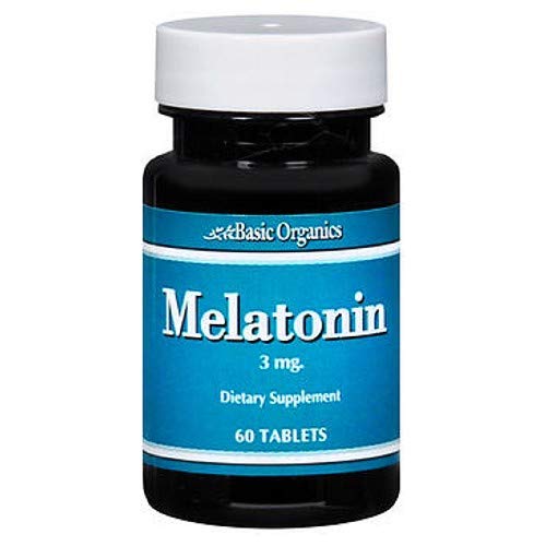 Basic Organics Melatonin 3 mg Tablets - 60 ct, Pack of 6