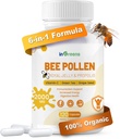 6-in-1 Bee Pollen Supplement, Bee Pollen for Women &amp; Men, Immune & Energy Support, Non-GMO, Made in USA, 120 Capsules