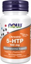 AHORA Suplementos de alimentos, 5-HTP (5-hidroxitryptofan) 100 mg, Apoyo neurotransmisor*, 90 Chewables