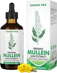 Mullein Drops for Lungs - Mullein Leaf Extract - Soporte Lung Cleanse &amp; Respiratory Function for Healthy Breathing - Suplemento natural, Tincture Drops ← Non-GMO, Vegetarian  4 oz 120ml