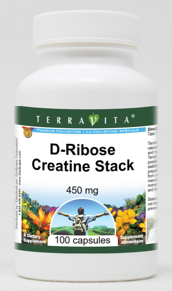 D-Ribose Creatine Stack - 450 mg (100 Capsules, ZIN: 513915)