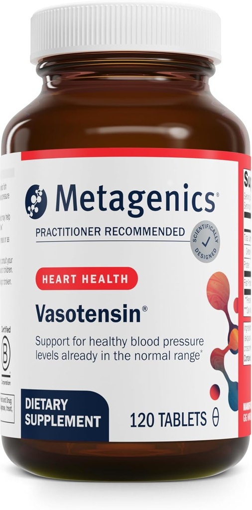 Metagenics Vasotensin - Supports Healthy Blood Pressure Levels Already in The Normal Range* - Bonito Peptide Supplement - Fish Protein - Non-GMO - Gluten-Free - 120 Tablets