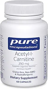 Pure Encapsulations Acetyl-L-Carnitine 250 mg - Memory & Brain Supplement - Brain Support & Focus* - Gluten Free & Non-GMO - 60 Capsules