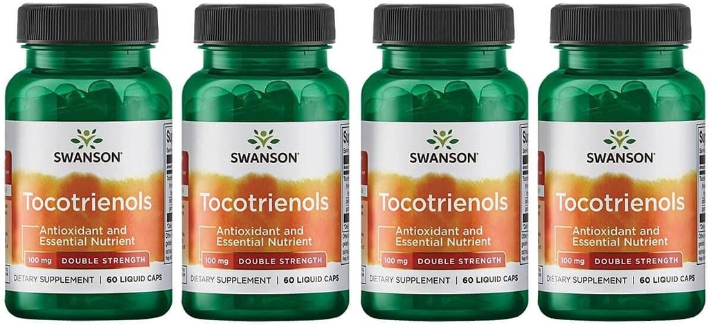 Swanson doble fuerza tocotrienols - Antioxidante - (60 cápsulas líquidas, 100 mg cada uno) 4 paquete