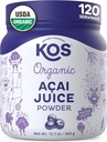 KOS Organic Acai Juice Powder - USDA Certified Organic, Plant Based Superfood Antioxidants, Superberry de Brasil, Great for Smoothies and Bowls, 0g Sugar, Vegan, Gluten-Free, Non-GMO - 120 Servings