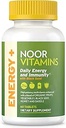 Vitaminas de Noor Energía+ Multivitamina; Vitamina Halal para la Producción de Energía &amp; Inmunidad, 26 Vitaminas &amp; Minerales, Semillas Negras, Fechas, Miel, para Hombres &amp; Mujeres. Gelatin Free, 2 Month Supply