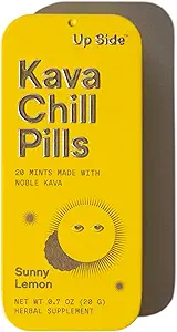 Al lado Kava Chill Pills, Kava Kava Candy Moon Mint Flavor, Suplemento natural para la calma &amp; Stress Support, 6 Pack 20 Mints