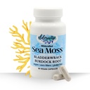 Elderwise Sea Moss Capsules - Sea Moss with Burdockroot & Bladderwrack - Superfood Supplement - 60 Vegan Capsules - 30 Day Supply - Dosificación 2 al día - 1400 mg