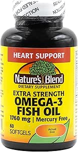Aceite de pescado azul de la naturaleza 1760 mg Omega 3 fuerza extra - 60 softgels