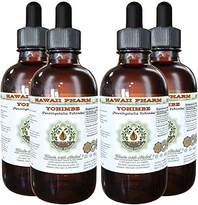 Hawaii Pharm Yohimbe Extracto líquido libre de alcohol, Yohimbe Liquid (Pausinystalia Yohimbe) Barco seco Glycerite Natural Herbal Suplemento, EE.UU. 4x4 fl.oz