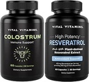 Vitaminas Vitales Colostrum cápsulas con vitamina C, zinc + cápsulas de resveratrol